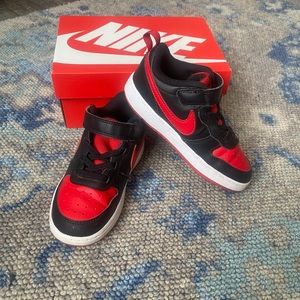 Red/black Nike TODDLER COURT BOROUGH LOW 2 SNEAKER